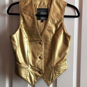 North Beach Leather Gold Vest size 3/4